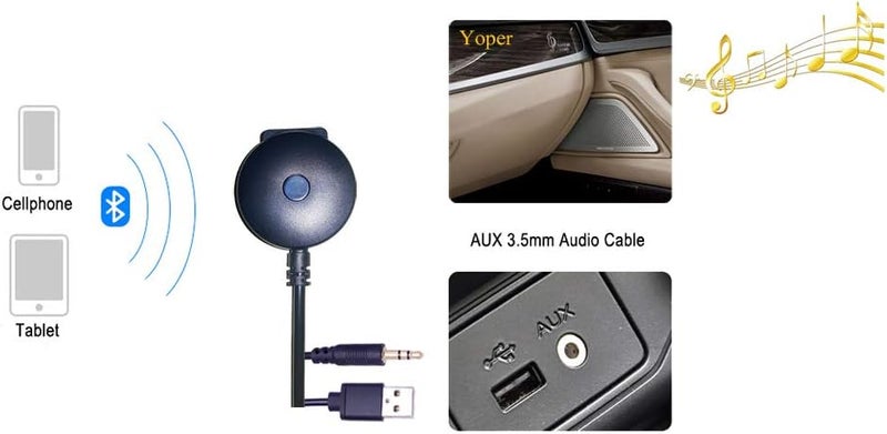 Yoper Bluetooth Kit Compatible with BMW and Mini Cooper Android iPhone iPod Integration Music Interface Adaptor for Cars USB AUX Connector - Image 5